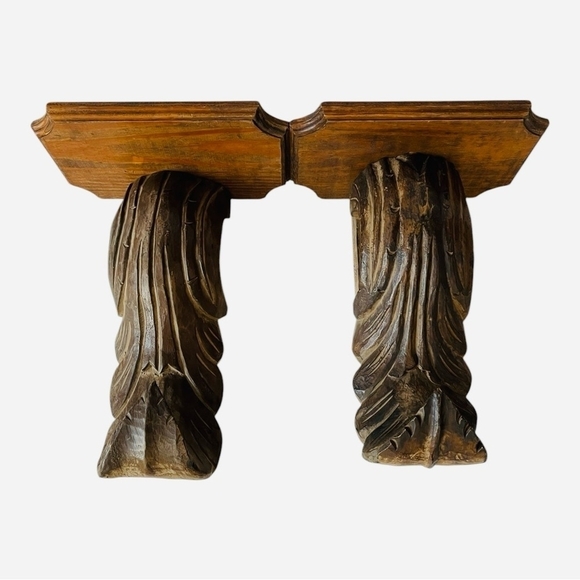 Vintage Set of 2 Drapery Sconce Pair of Rustic Brown Candle Holders Wall Decor - Picture 2 of 6